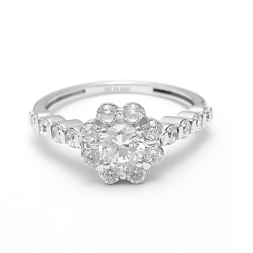 Latinum Flower Diamond Studded Engagement Rings