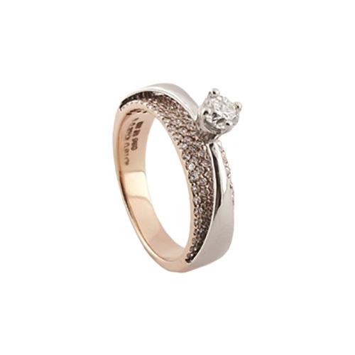 Platinum And Rose Gold Two Tone Engagement Ring