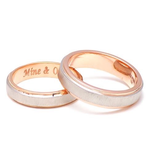 Platinum And Rose Gold Two Tone Wedding Rings