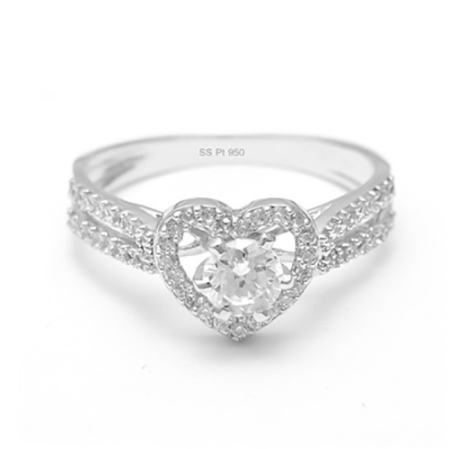 Platinum Solitaire Studded Diamonds Wedding Rings