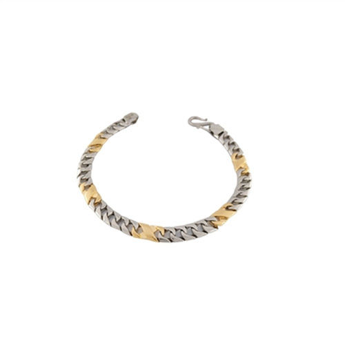 Silver-Gold Masculine And Designer Two Tone Platinum Bracelet