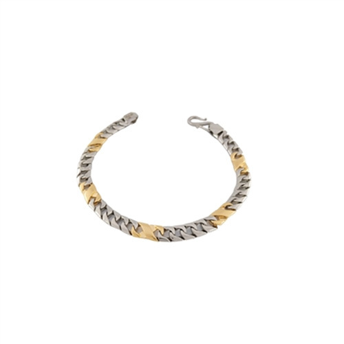 Masculine And Designer Two Tone Platinum Bracelet