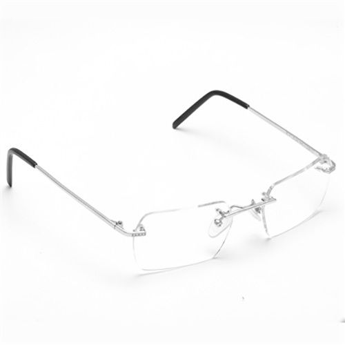 Silver Platinum Eye Glass Frame Studded