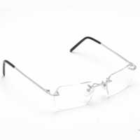 Silver Platinum Eye Glass Frame Studded