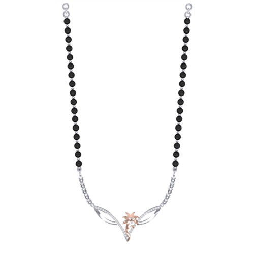 Platinum Rose Gold Diamond Studded Mangalsutra