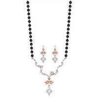 Platinum And Rose Gold Studded Mangalsutra Gender: Female