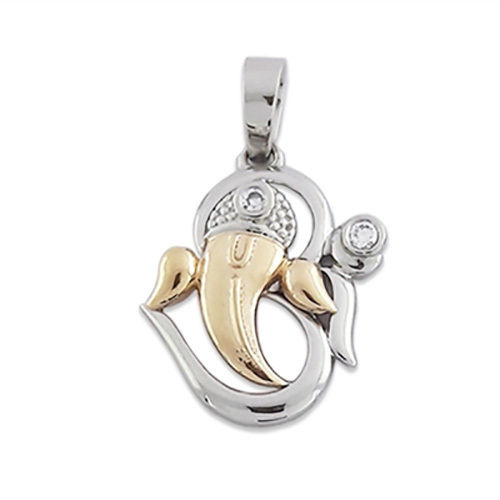 Silver-gold Platinum Lord Ganesh Pendant