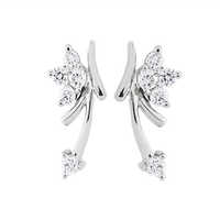 Silver Platinum Diamonds Studded Earrings