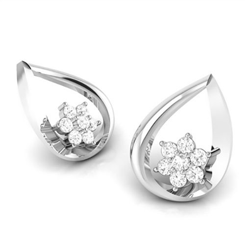 Gorgeous Round Platinum and Diamond Stud Earrings