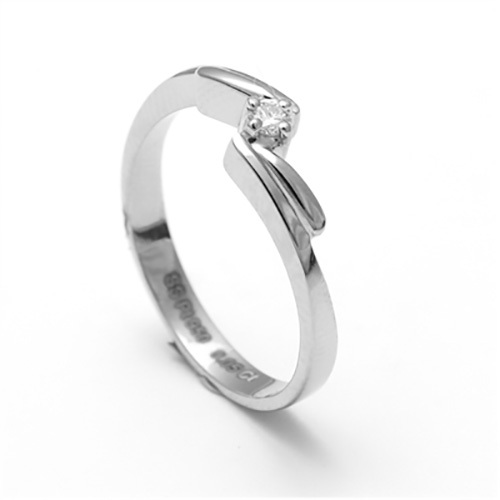 Platinum Engagement Ring With Solitaire Diamonds