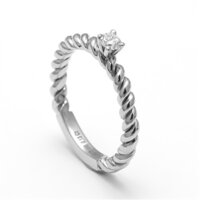 Platinum Engagement Ring With Solitaire Diamonds