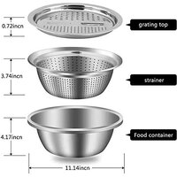 Drain Basket Vegetable Cutter  3 In 1 Kitchen Multipurpose Julienne Grater