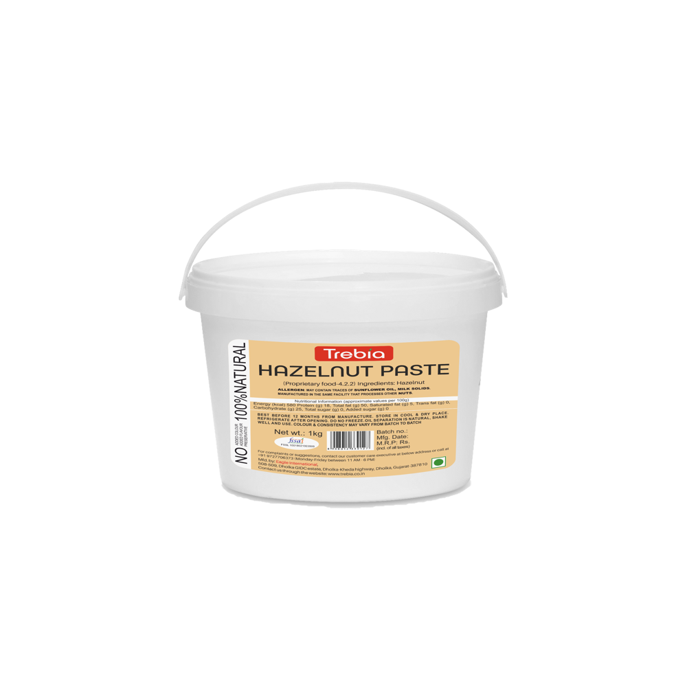 Trebia Hazelnut Paste 1kg / 100% Natural / 100% Roasted Hazelnuts - Additional Ingredient: None