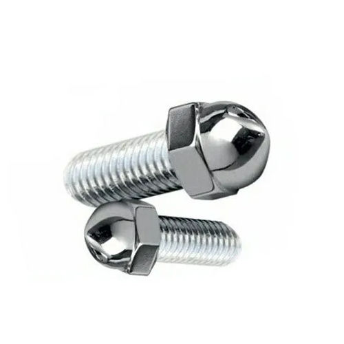 Stainless Steel Dome Head Hex Bolt - Color: Silver