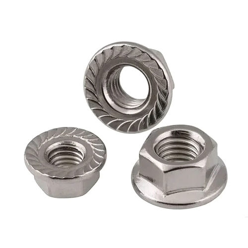 Silver Stainless Steel Flange Hex Nut