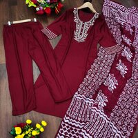 Isha Maroon Rayon Kurti