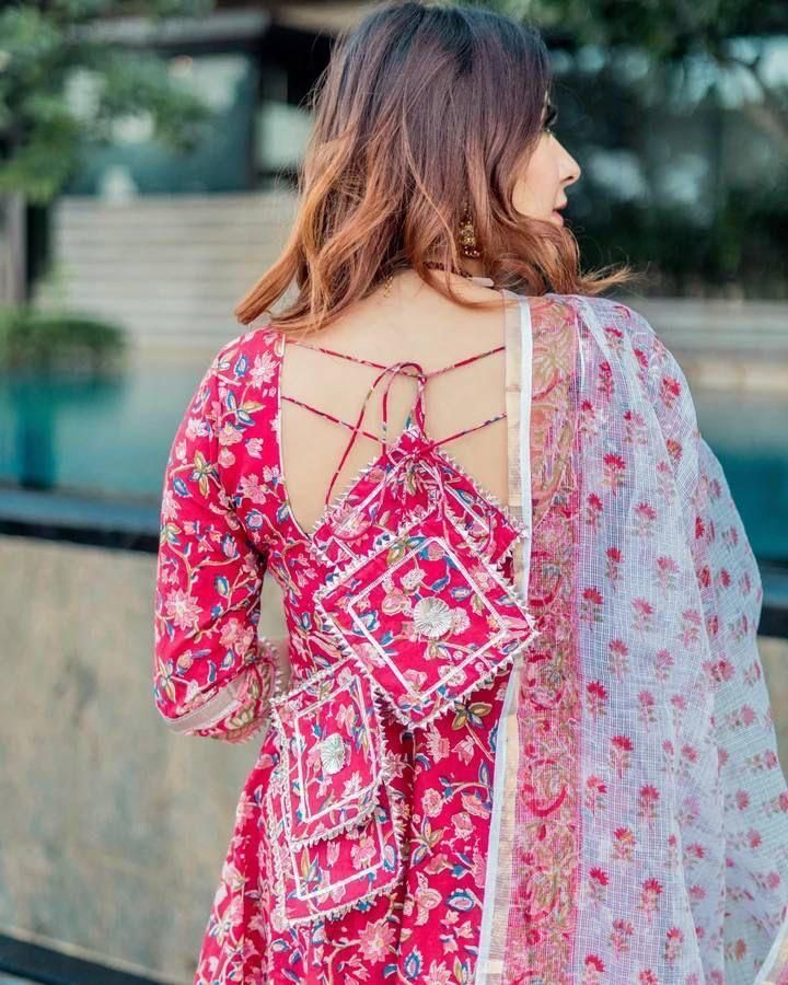 Jigu Red Cotton Kurti