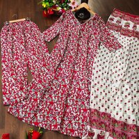 Jigu Red Cotton Kurti