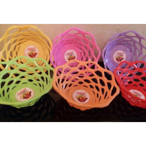 Multicolor Aanar Plastic Fruit Basket