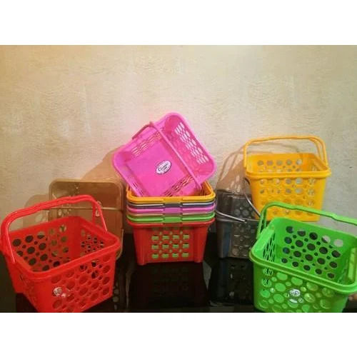 Easy To Clean Polo Plastic Handle Shopping Basket