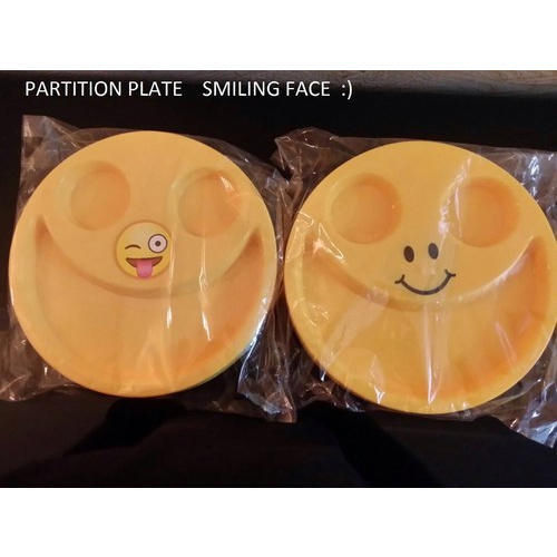 Yellow Smiley Face Plastic Partition Plate