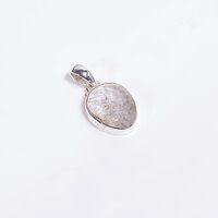 Pink Opal Rose Cut Gemstone 925 Sterling Silver Pendant women fashion jewelry