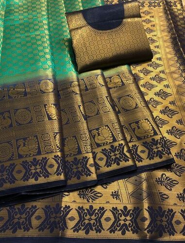 Janvi Green Nylon Silk Saree