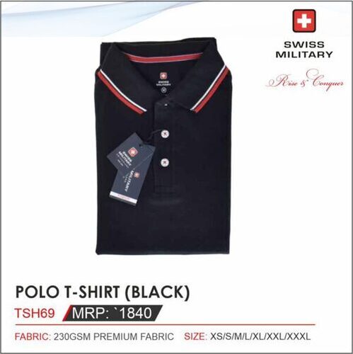 Swiss Military Polo Tshirt (Black)