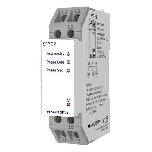 Grey 90X22.5X67.5Mm Single Phase Preventer Relay