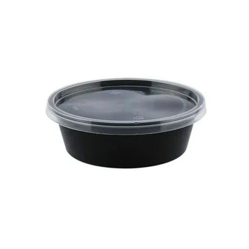 Black Plastic Food Containers Round