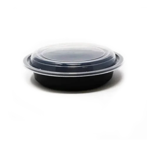 Black 500Ml Round Plastic Container