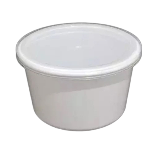 Milky White Plastic Round Container