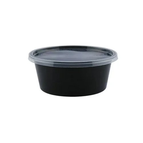 Black Event Round Transparent Plastic Container