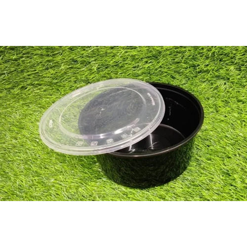 Black Plastic Round Food Container Box