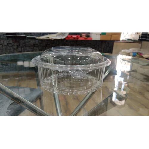Transparent Pet Hinged Round Box 24 OZ