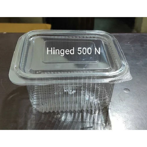 Transparent Pet Hinged Rectangular Food Box