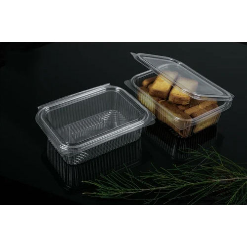 Disposable Transparent Pet Hinged Rectangular Box