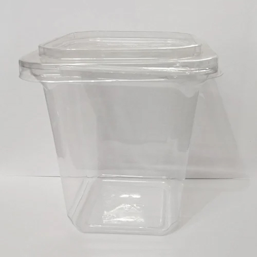 Transparent Pet Hinged Round Box 750 CC