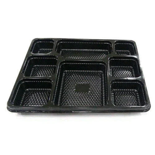 Plastic Black Meal Tray