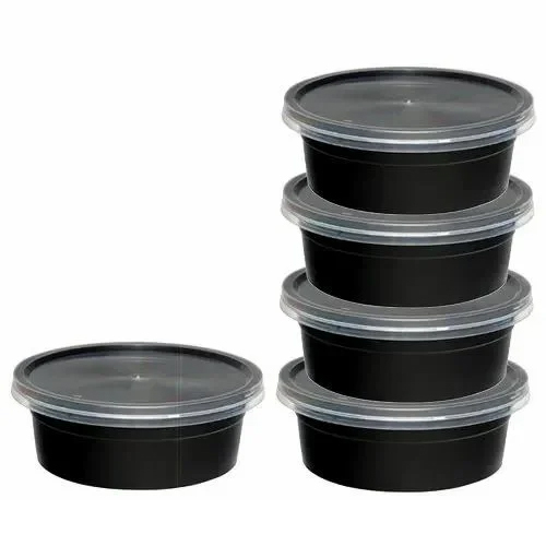 Black Round Food Packaging Container