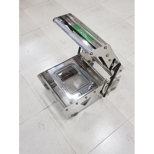 Silver Rectangular Tray Sealing Machine