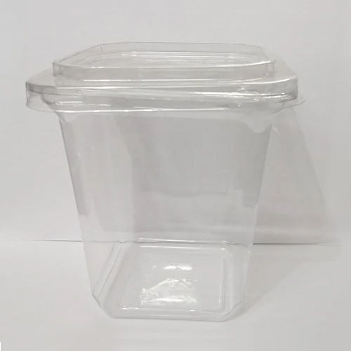 White Square Transparent Dry Fruits Box Containers