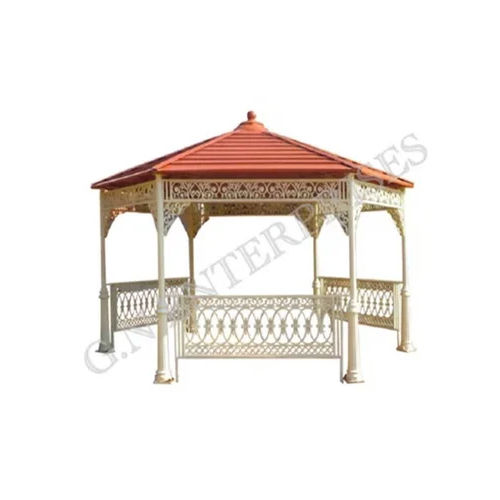 White-Brown Outdoor Garden Gazebo