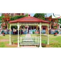 White-brown Cast Iron Garden Gazebo