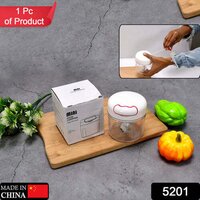 Mini Food Chopper - Plastic, 10x9x10 Cm | Sharp Stainless Steel Blades, Comfort Grip Lid, Anti-skid Base, Easy Pull Cord