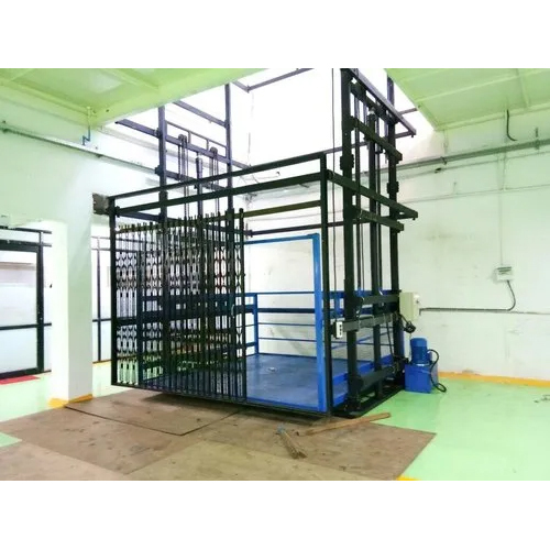 Double Mast Hydraulic Lift - Heavy Duty Steel, Available in Various Sizes and Colors | Efficient 0.110 m/s Speed, Hydraulic Force, 3-4000 kg Weight Capacity