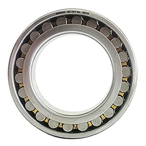 NU 1011 Steel Cylindrical Roller Bearing - Steel Material, Various Sizes Available, Silver Finish | Designed for Industrial Use, Robust Cylindrical Design