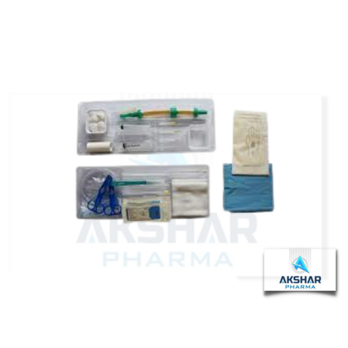 Complete tray for thoracic drainage