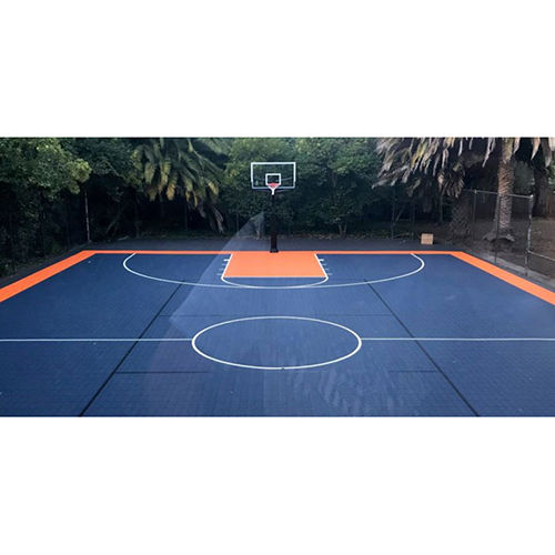 Blue-Orange Basket Ball Sport Tile Flooring