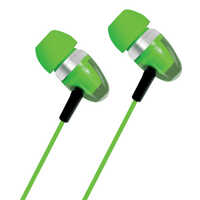 Fusion Series Wired Earphones - Rubber & Plastic Body, Green Color | Includes Warranty For Enhanced Reliability